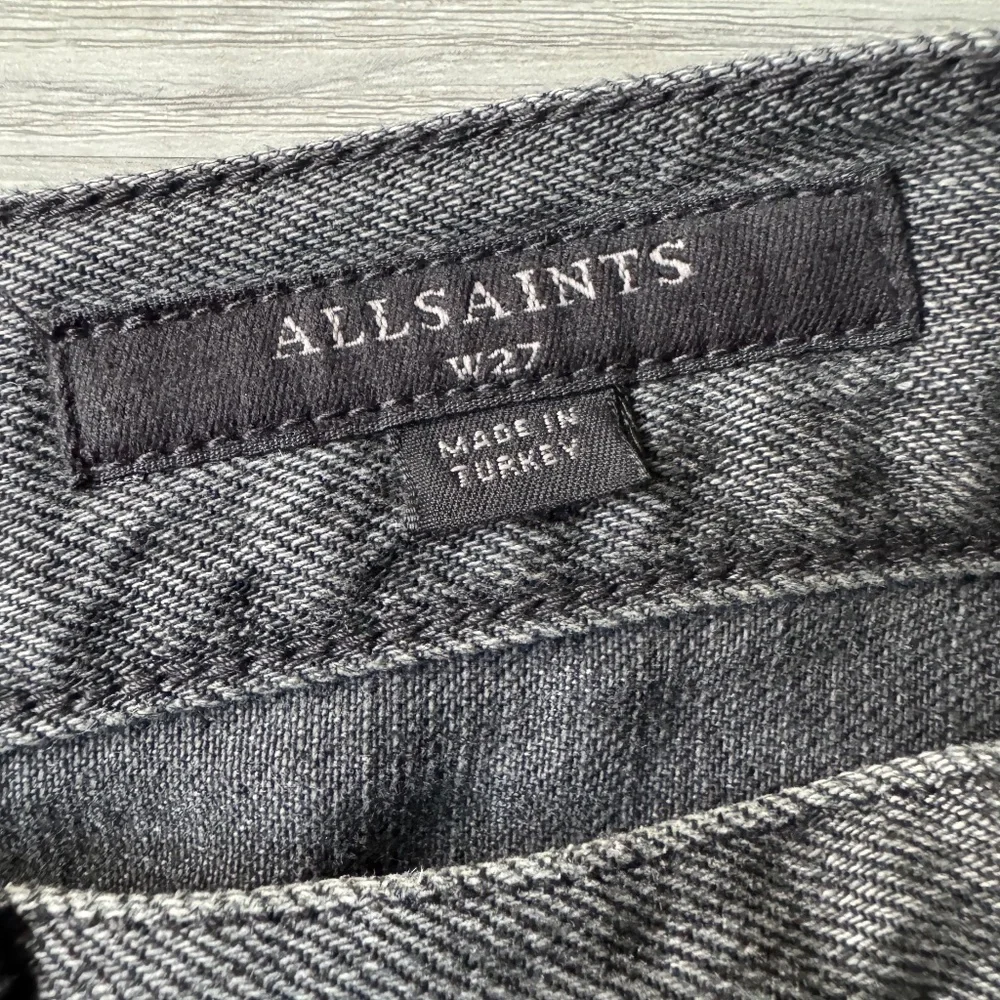 ALLSAINTS Yanni Denim Shorts Gray W27 Raw Hem Distressed